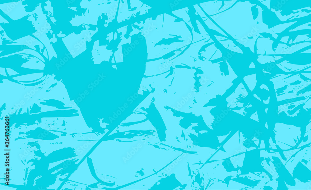 Blue pastel background. Abstract images in the form of strips, dots, sticks, leaves and shapeless figures in green colors. illustration. Blue pastel background. Abstract images in the form of strips, dots, sticks, leaves and shapeless figures in green colors. illustration.
