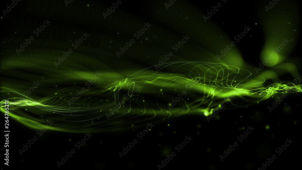 Obraz premium Green wave abstract background