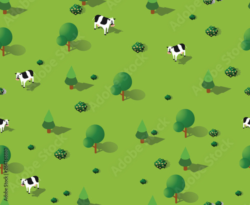 Isometric vector nature seamless