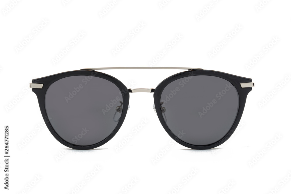 Gray Sunglasses, front view isolated on white background Gray Sunglasses, front view isolated on white background