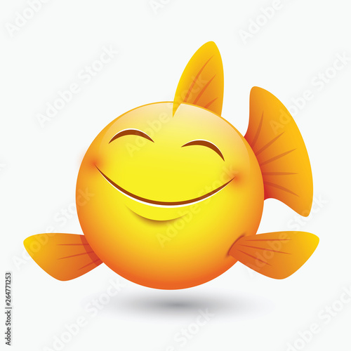 Cute fish emoticon, emoji Stock Vector Adobe Stock
