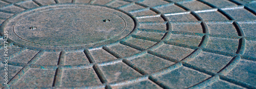 Fragment manhole rings viewing the manhole is made of a polymer mixture.