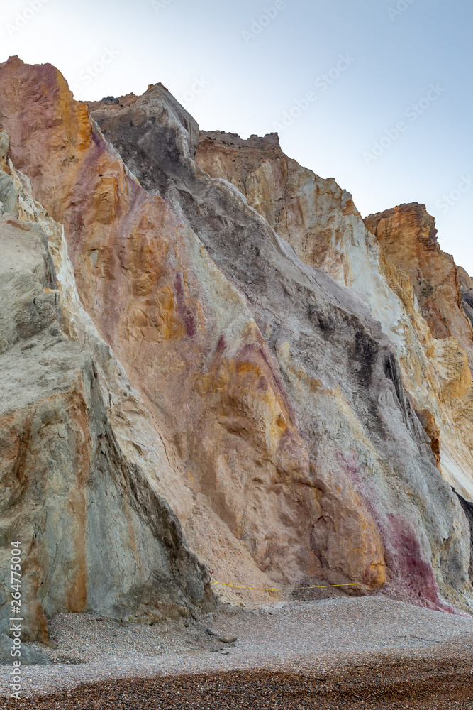 The colourful sand cliffs at Alum Bay on the Isle of Wight