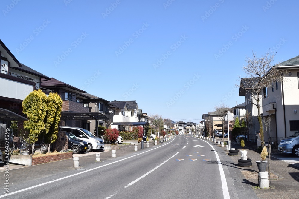 Residential area in Utsunomiya City, Tochigi Prefecture, Japan