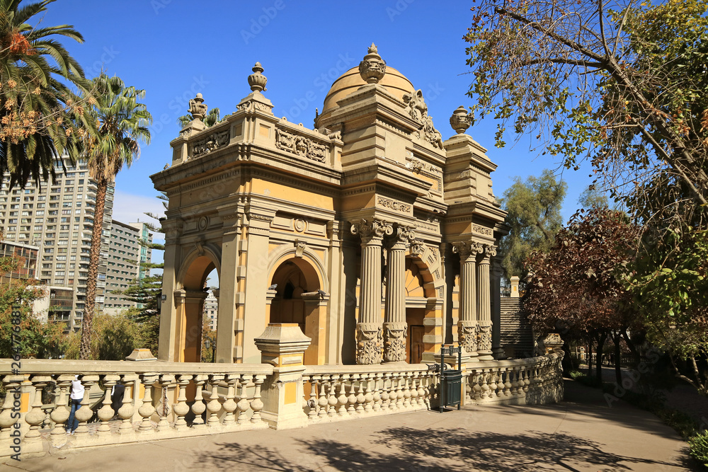 Remarkable Santa Lucia Hill Public Park at the City Center of Santiago, Chile