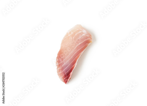 Fish slice on isolated white background