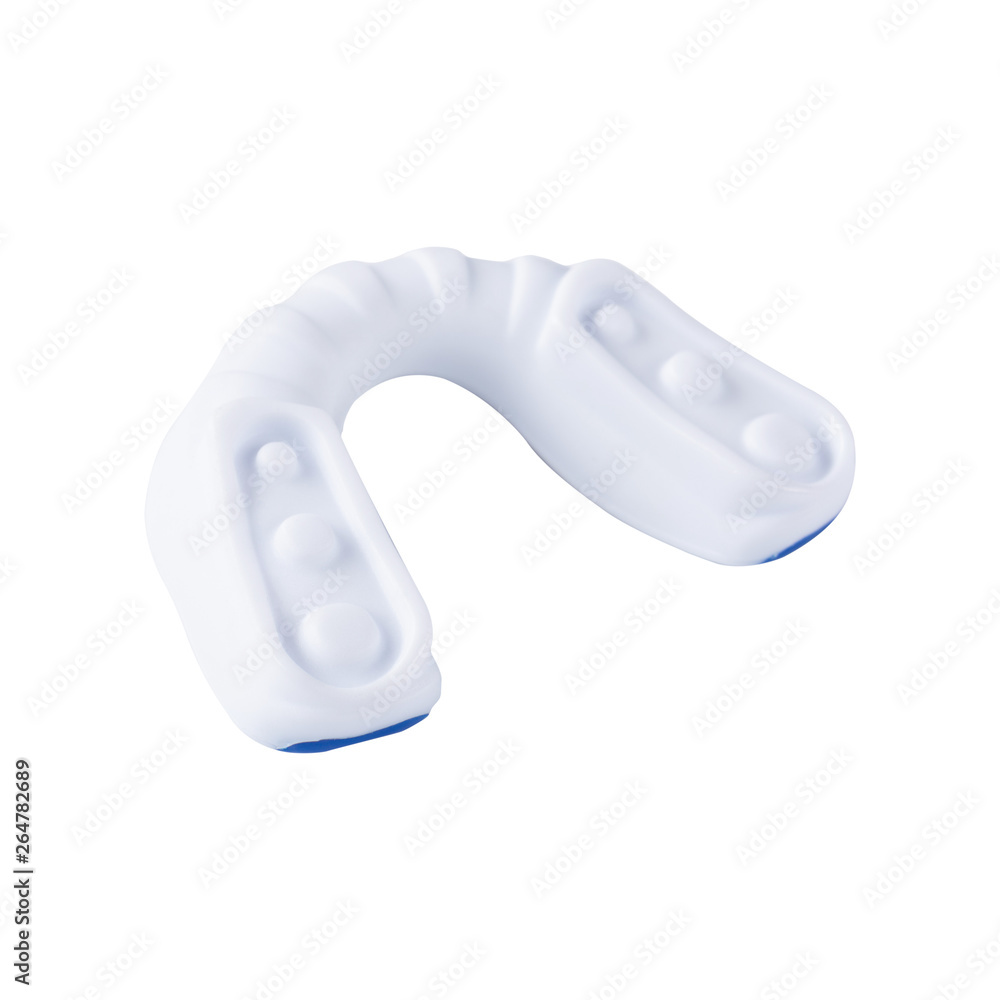 eerlijk huisvrouw Poëzie blue boxing Kappa, protection of teeth and lips, on a white background,  isolate, the reverse side Stock Photo | Adobe Stock