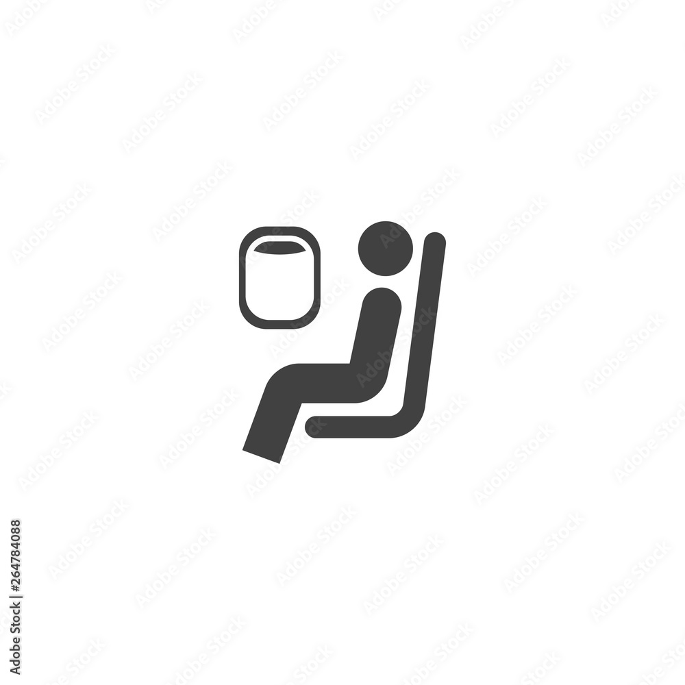 Passenger sit in an airplane symbol Passenger sit in an airplane symbol