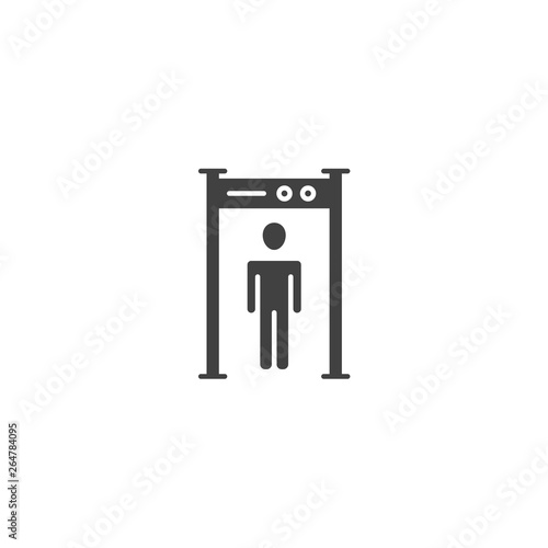 Door frame metal detector, security gate symbol