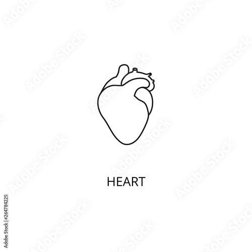 Heart organ of the human body vector icon, outline style, editable stroke
