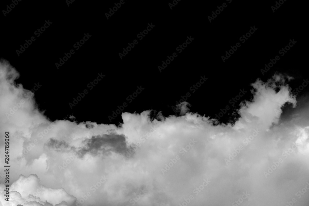White cloud, Fluffy texture , Abstract, isolated on black background White cloud, Fluffy texture , Abstract, isolated on black background