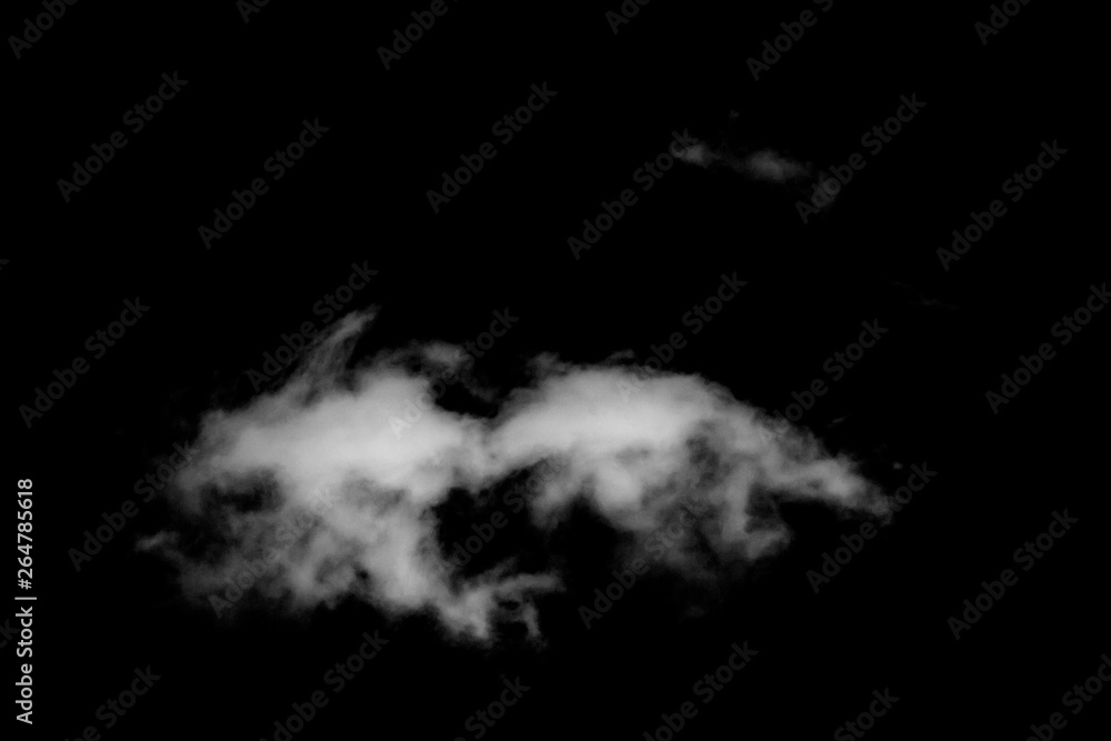 White cloud, Fluffy texture , Abstract, isolated on black background