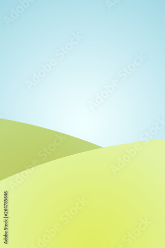 Cartoon Landscape Summer Grass Field Background. Cartoon simple grass landscape background with blue sky.