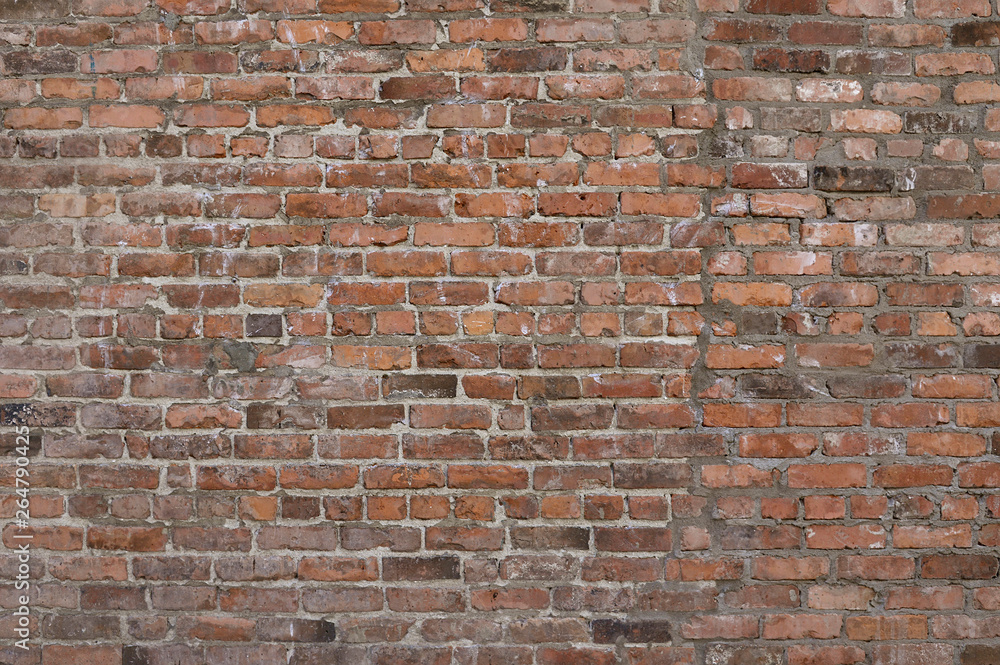 Naklejka premium Old red brick wall background texture