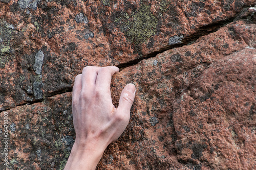 фотографія Climbing outdoors close up hand