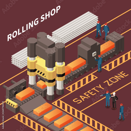 Metal Industry Isometric Composition