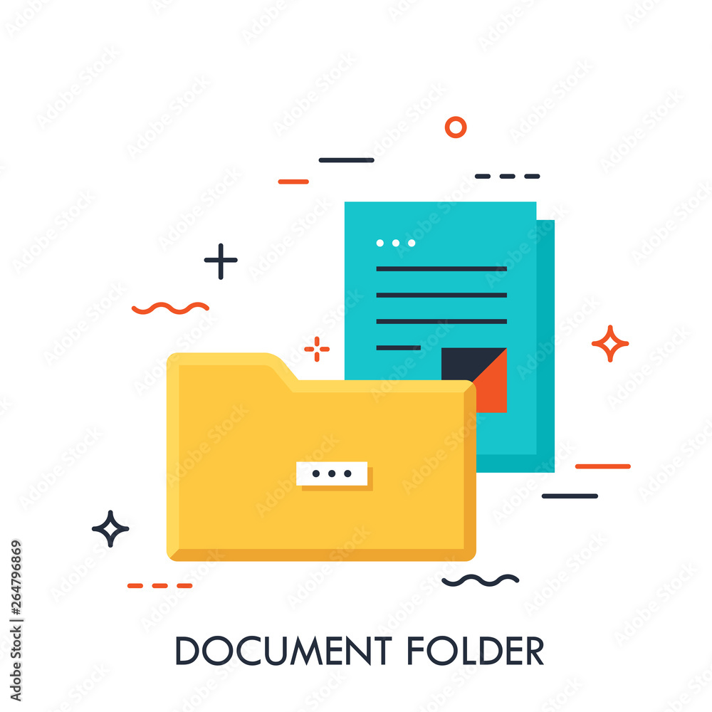 Document folder, flat design unusual banner, usage for e-mail newsletters, web banners, headers, blog posts, print and more Document folder, flat design unusual banner, usage for e-mail newsletters, web banners, headers, blog posts, print and more