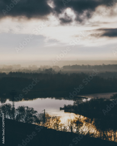 fog over lake