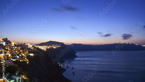 Night scene of Santorini Island, Greece