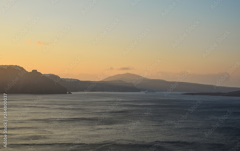 Beautiful seascape of Santorini Island