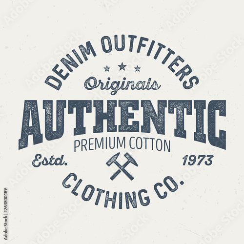 Authentic Denim Autfitters - Aged Tee Design For Printing