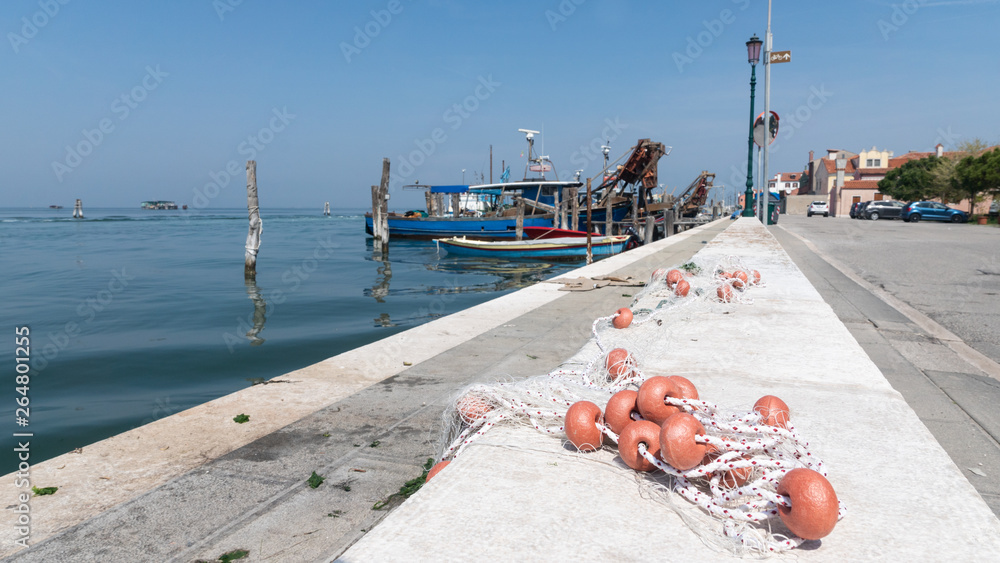 fischernetz und Fischerboot