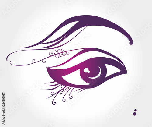 Eye. Vector illustration of makeup.