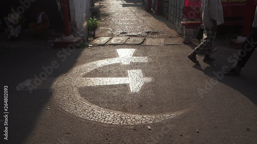 The hammer and sickle logo for the democratically elected state government of Kerala, in the city of Thalassery, Kerala, India