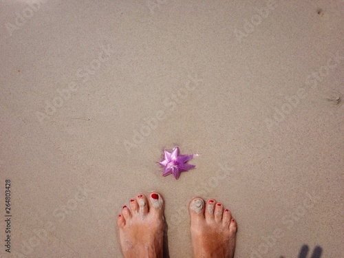 feet on the beach