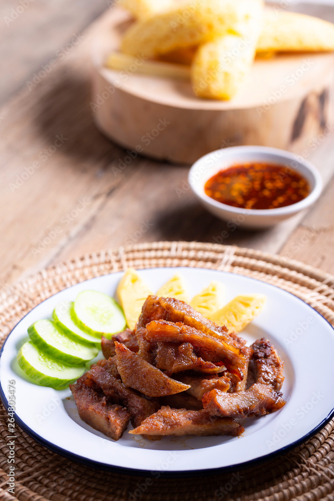 grilled pork steak with pineapple