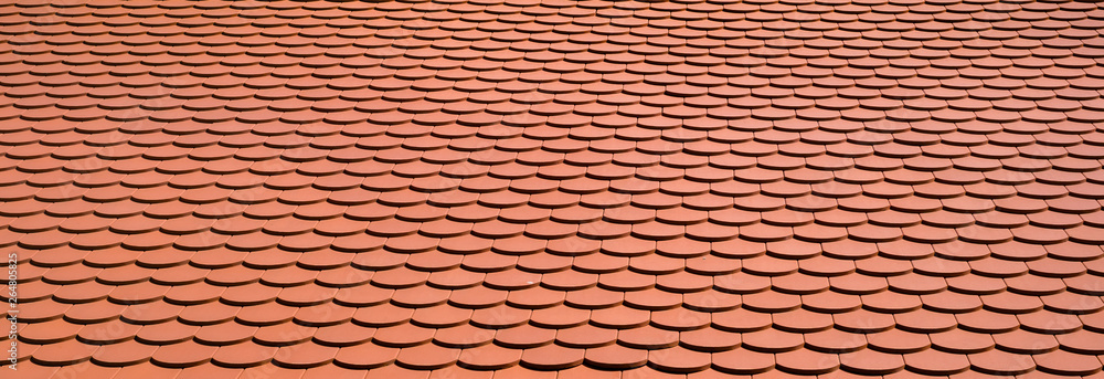 Roof tiles red color photographed in the distance Roof tiles red color photographed in the distance