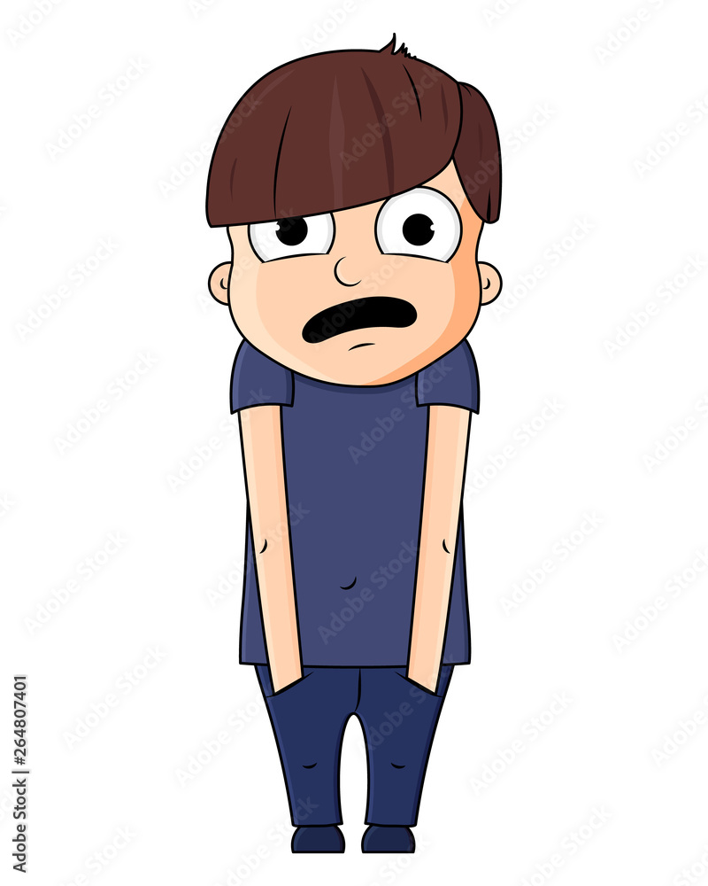 Cute cartoon boy with surprise emotions. Vector illustration Stock ...