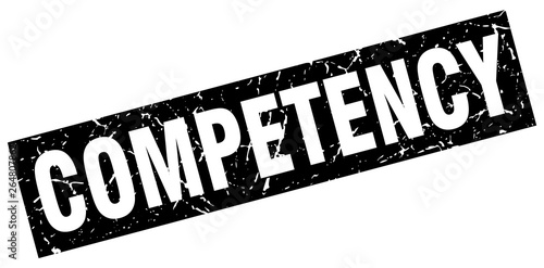 square grunge black competency stamp