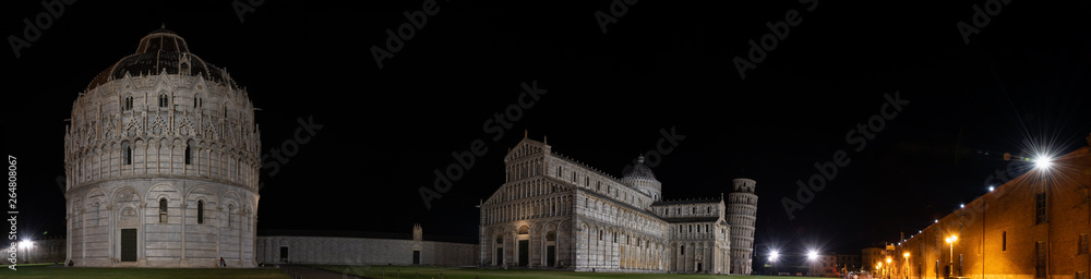 The Leaning tower of Pisa and Cathedral at Nigth