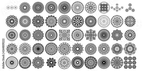 50 various mandala collections sets. Boho style. Vector files can be applied to print and digital media