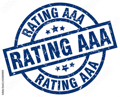 rating aaa blue round grunge stamp