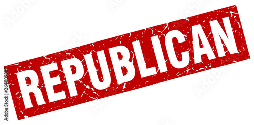 square grunge red republican stamp
