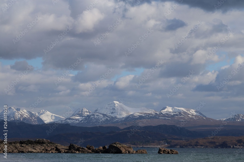 Scottish hills with snow