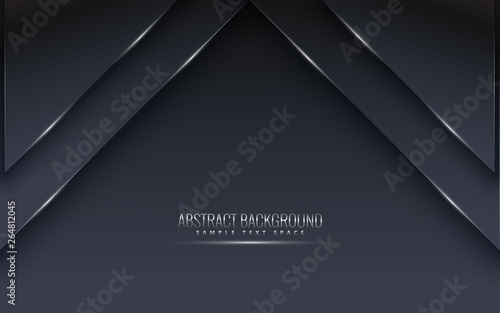 Black premium background with luxury dark. luxury silver platinum lines vector. Rich background for poster premium triangles design - Vector