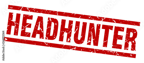 square grunge red headhunter stamp
