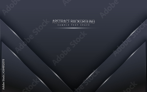 Black premium background with luxury dark.  luxury silver platinum lines vector. Rich background for poster premium triangles design - Vector