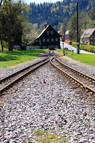 Endstation und Abstellgleis im Bahnhof von Jonsdorf bei Zittau