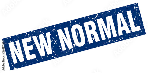 square grunge blue new normal stamp