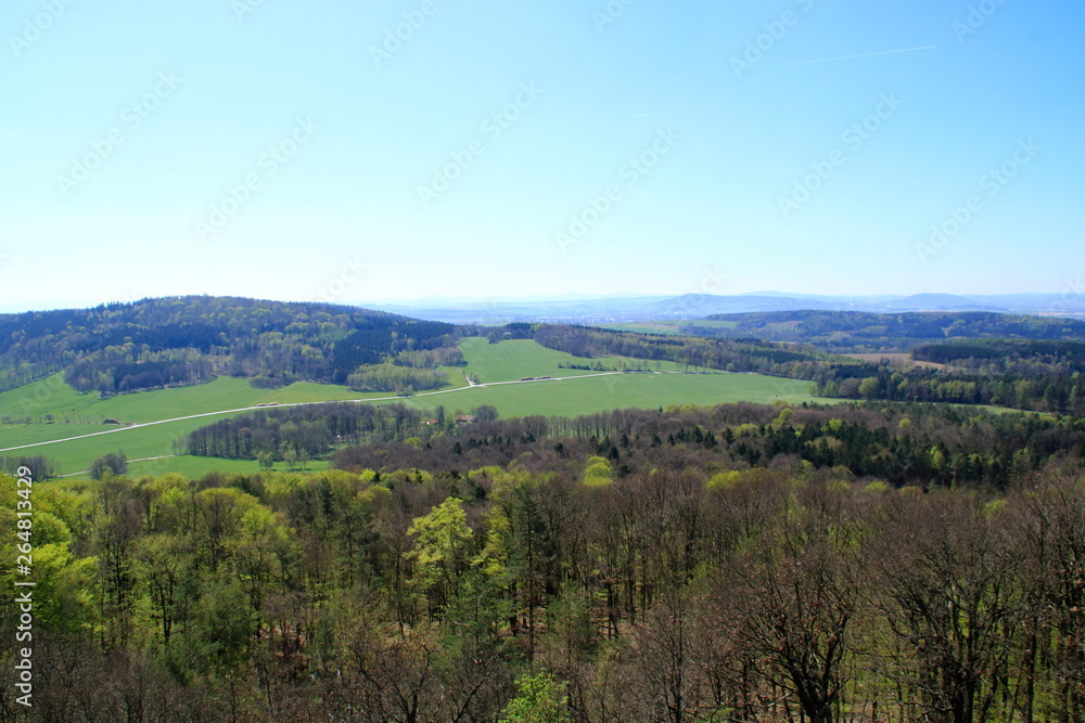 Fototapeta premium Blick über die Lausitz in Sachsen bei Görlitz in Deutschland