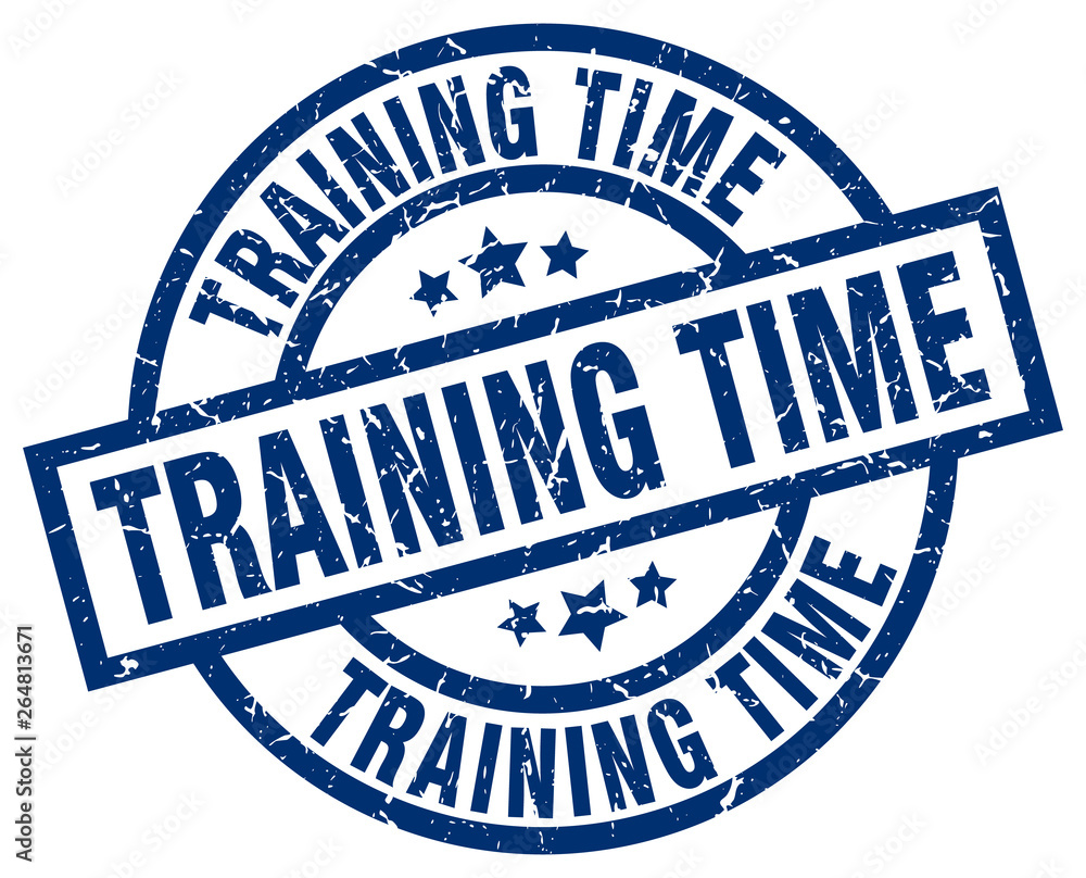 training time blue round grunge stamp training time blue round grunge stamp