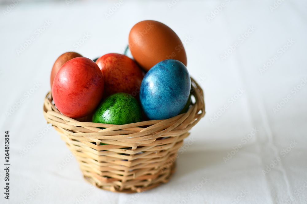 easter eggs in basket easter eggs in basket