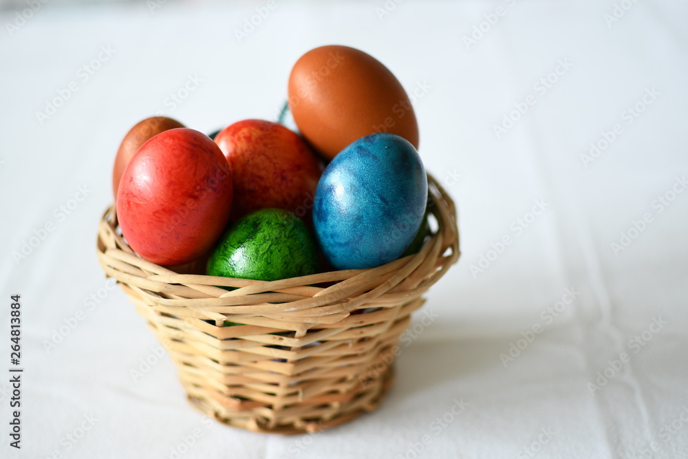 easter eggs in basket