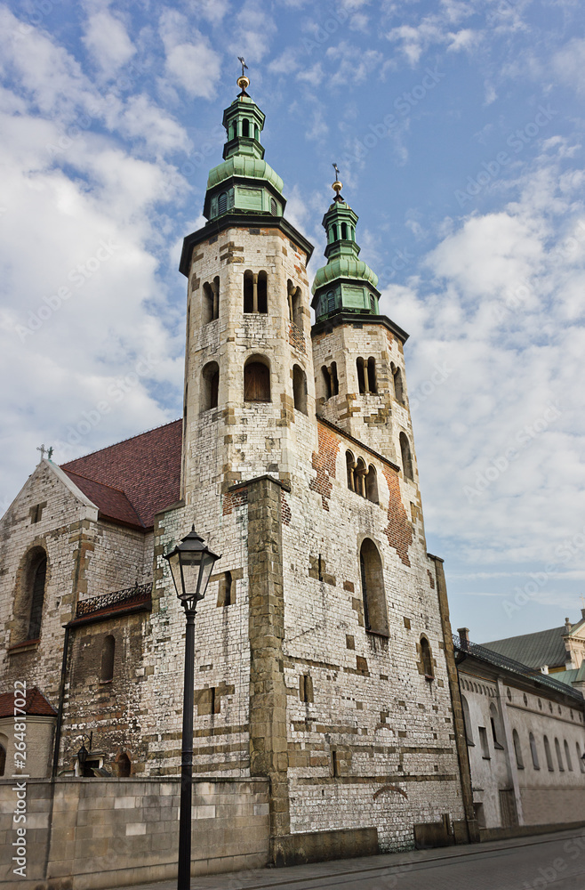 Catholic church of St. Andrew the 11th century in Krakow, Poland. Sights of Poland
