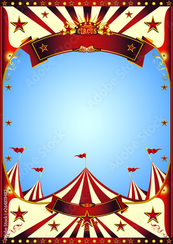 Blue sky circus. A circus vintage poster for your entertainment