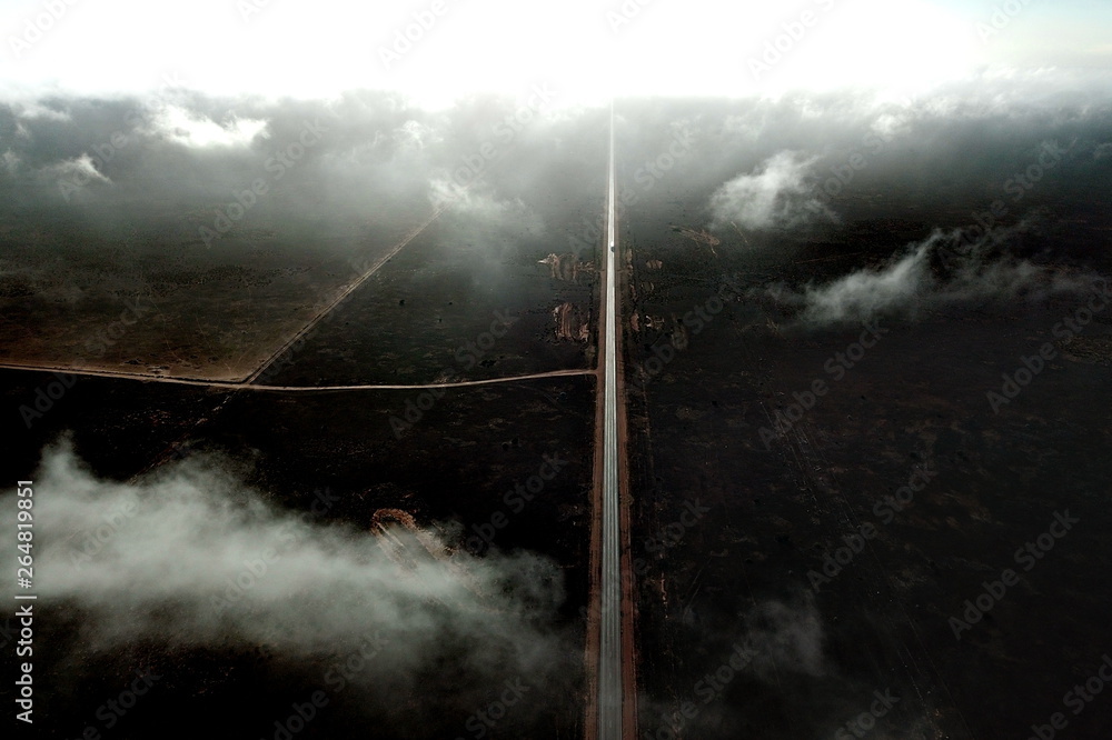 Fototapeta premium Long straight highway across the Australian outback
